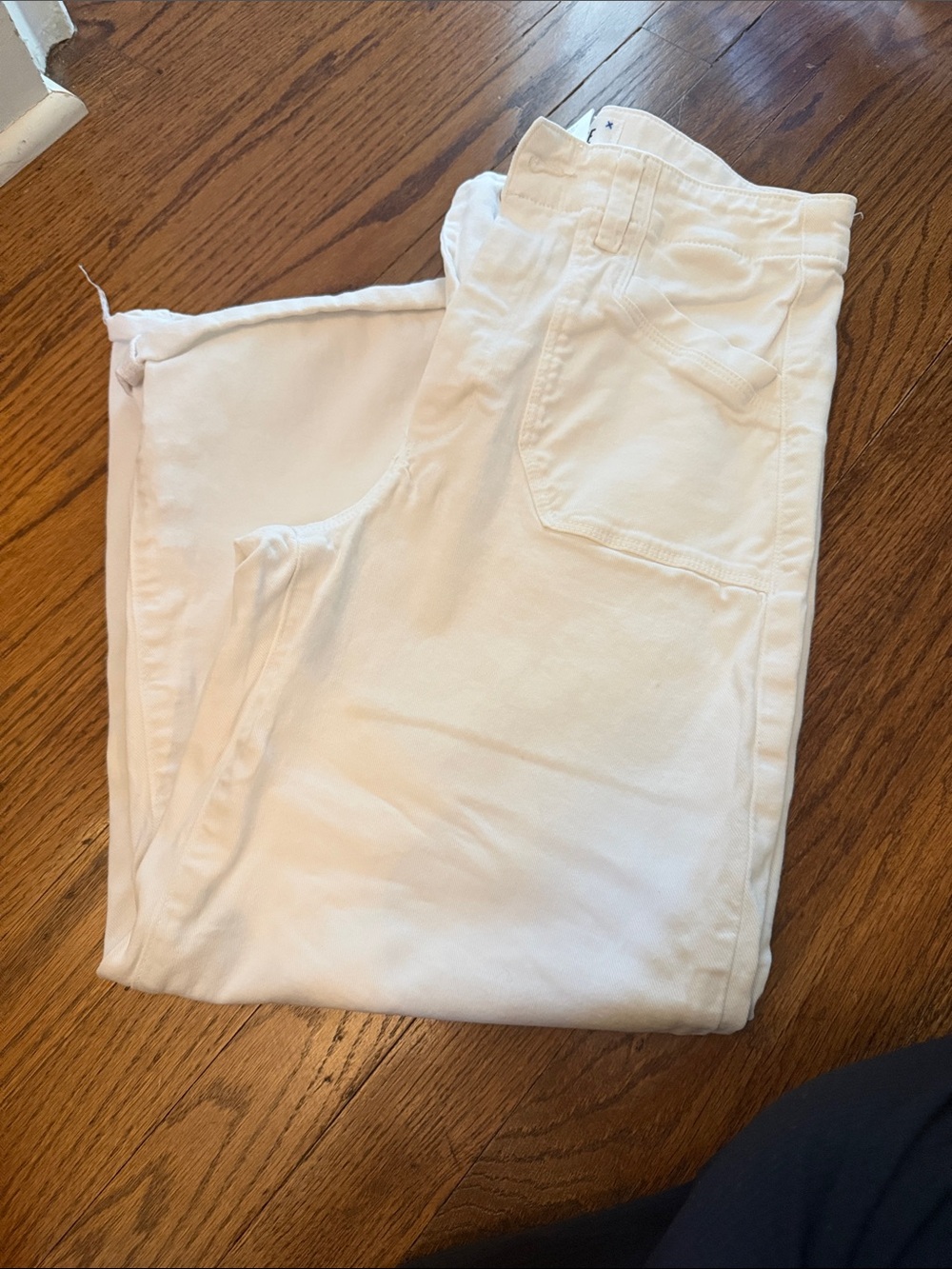 PAIGE White Ankle-Length Cropped Jeans